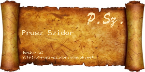 Prusz Szidor névjegykártya